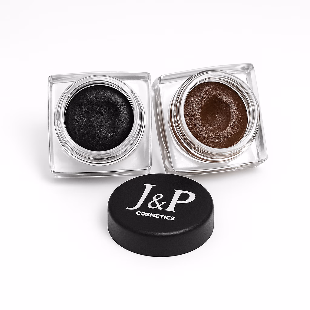 delineadores en crema j&P cosmetics toluca, colores cafe y negro