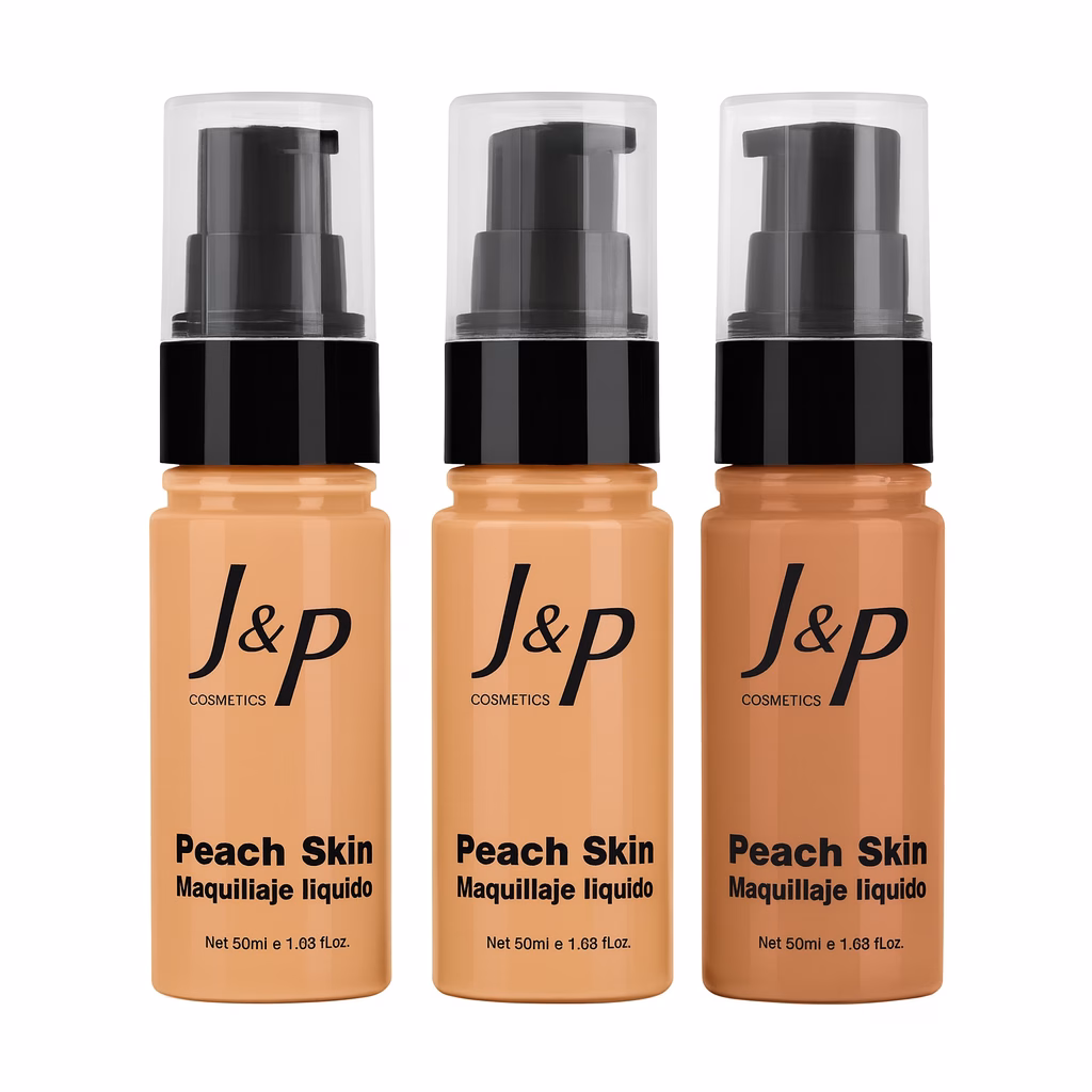 Base de maquillaje J&P cosmetics Peach skin, 3 tonos